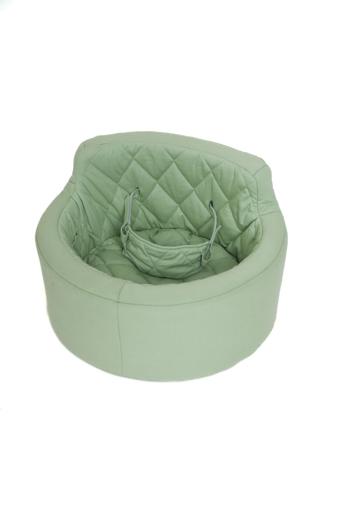 Fauteuil d’activité rond Fauteuil d’activité Rondo vert avec revêtement jungle