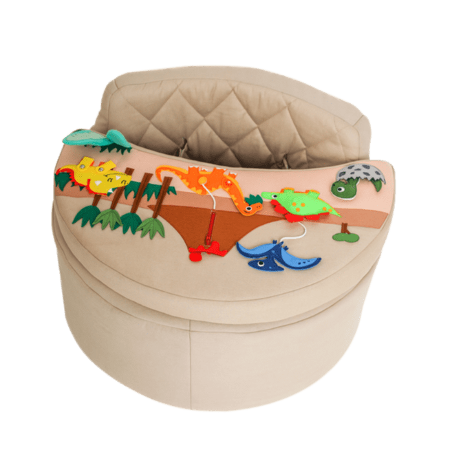 Fauteuil d’activité Fauteuil d’activité rond Rondo beige avec coussin Dino