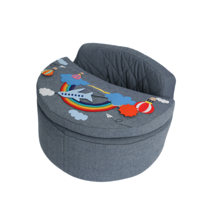 Activity Sessel rund Activity Sessel Rondo blau mit Regenbogen Auflage