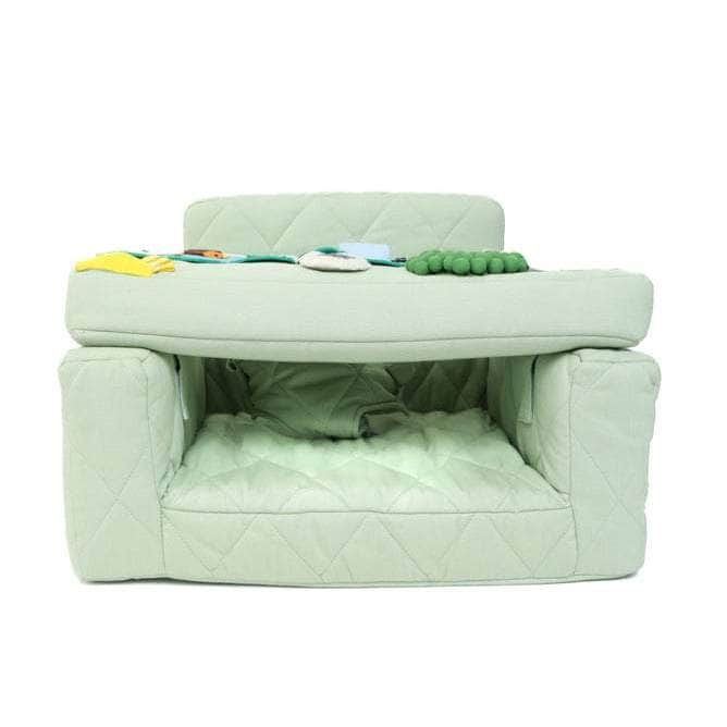 Fauteuil d’activité carré Fauteuil d’activité Ecki vert avec coussin de ferme